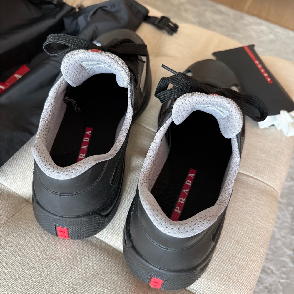Prada Men's Black and Gray Sneakers - Picture 3 of 7